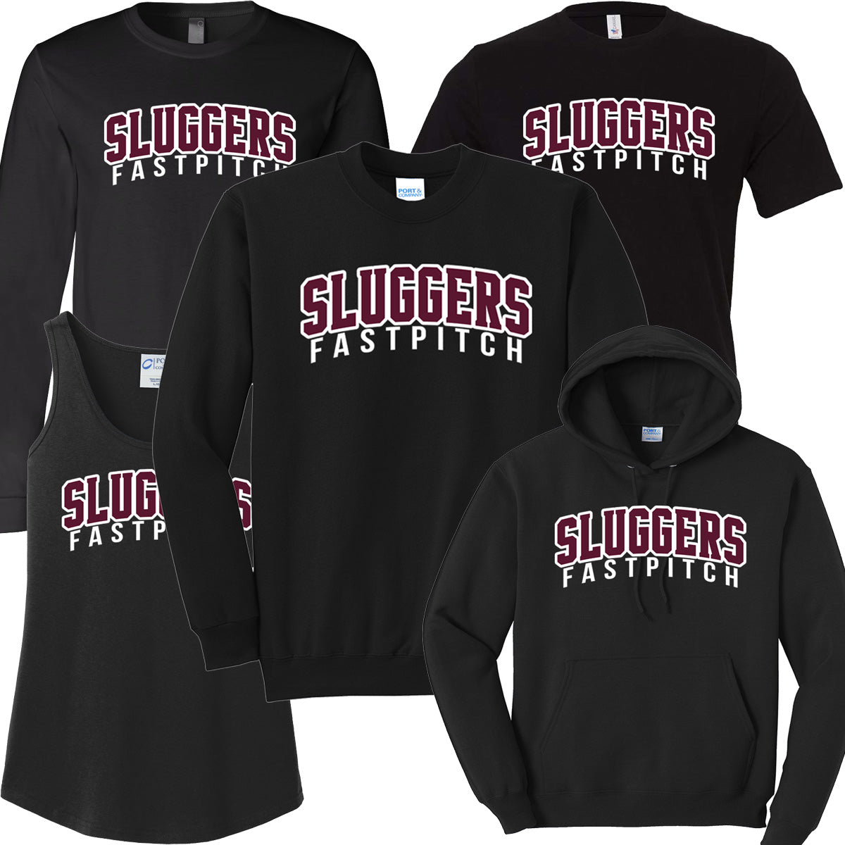 Sluggers - Sluggers Fastpitch Curved - Black (Tee/Tank/Hoodie/Sweatshirt)