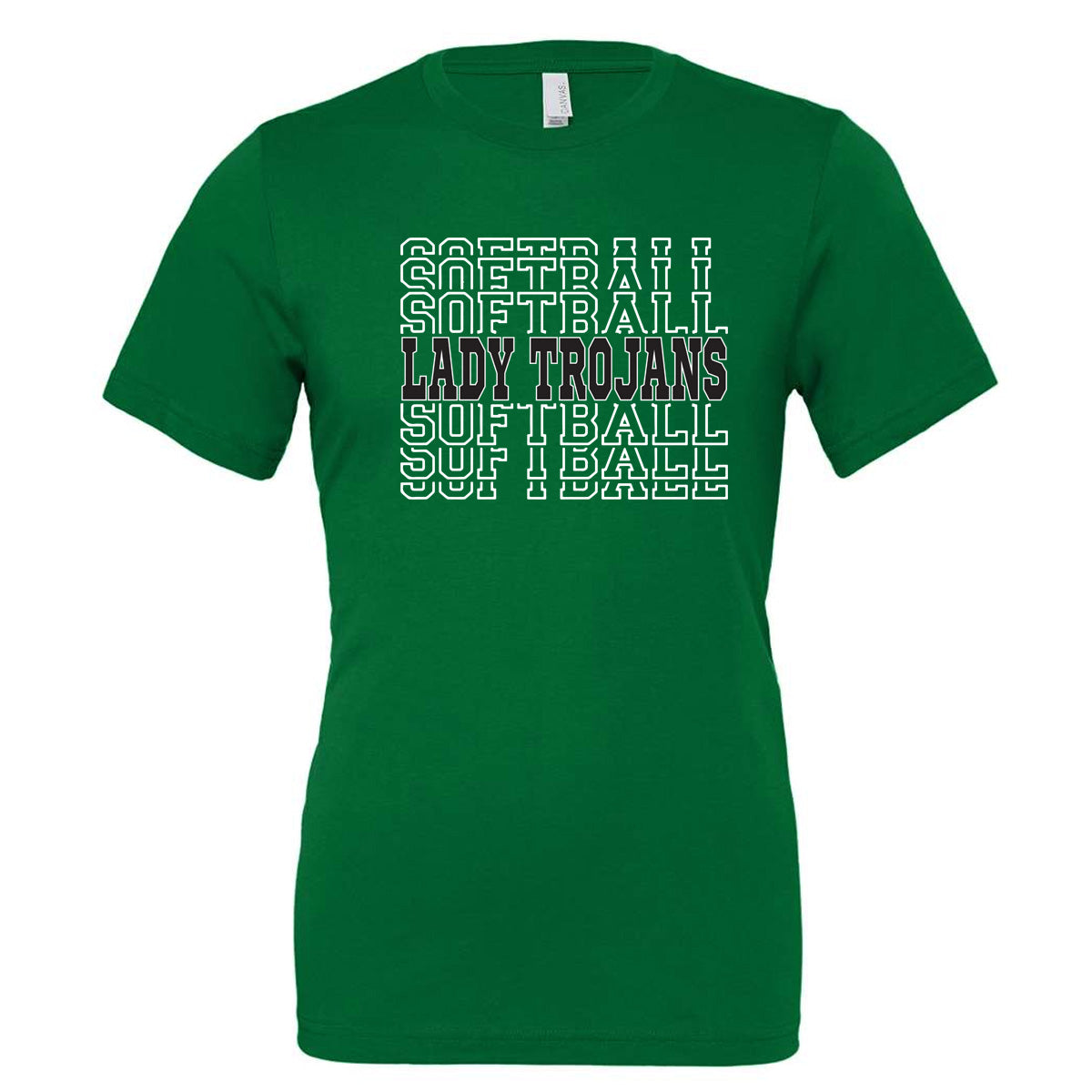 TWIGGS ACADEMY - SOFTBALL LADY TROJANS STACKED - Kelly (Tee/Drifit/Hoodie/Sweatshirt) - Southern Grace Creations