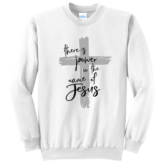 There is Power in the Name of Jesus - White (Tee/Hoodie/Sweatshirt) - Southern Grace Creations