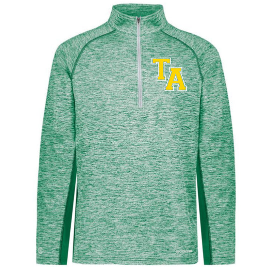 Twiggs Academy - Electrify Coolcore 1.2 Zip Pullover with TA (varsity font) - Green - Southern Grace Creations
