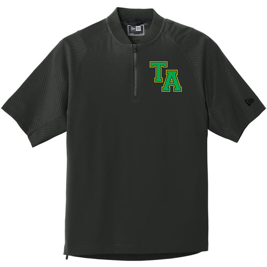 Twiggs Academy - New Era Cage Short Sleeve 1-4-Zip Jacket with TA (varsity font) - Black (NEA600) - Southern Grace Creations