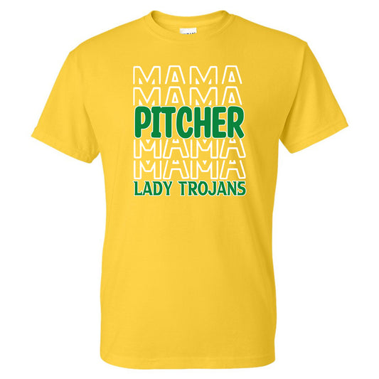 Twiggs Academy - Pitcher Mama Lady Trojans - Yellow (Tee/DriFit/Hoodie/Sweatshirt) - Southern Grace Creations