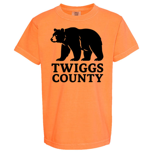 Twiggs County - Bear Silhouette Twiggs County - Comfort Color Short Sleeves - Melon (1717)