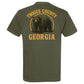 Twiggs County - Bear with Orange Circle - Comfort Color Short Sleeves - Sage (1717)