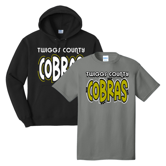 •Twiggs County - Cobras Doodle Letters (Tee/Drifit/Hoodie/Sweatshirt)