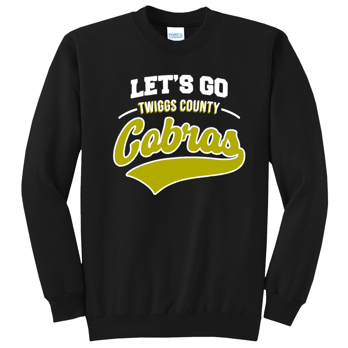 •Twiggs County - Let's Go Cobras Curved Under Ribbon - Black (Tee/Drifit/Hoodie/Sweatshirt)