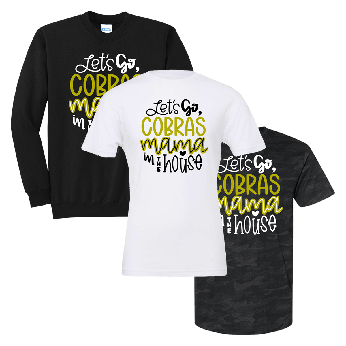 •Twiggs County - Let's Go Cobras Mama in the house (Tee/Drifit/Hoodie/Sweatshirt)