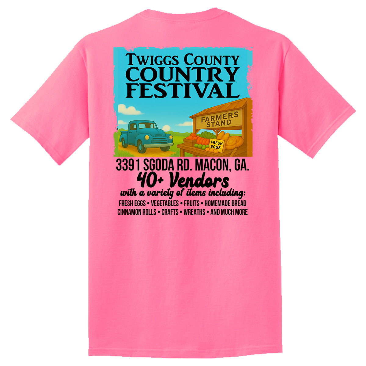 Twiggs County - Twiggs County Country Market - Short Sleeves - Neon Pink (PC54)