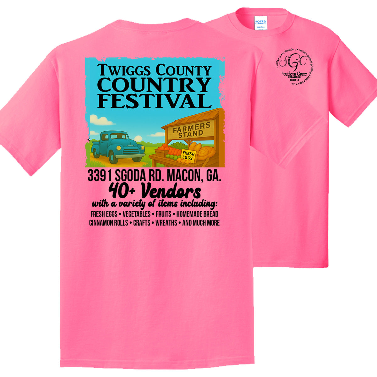 Twiggs County - Twiggs County Country Market - Short Sleeves - Neon Pink (PC54)