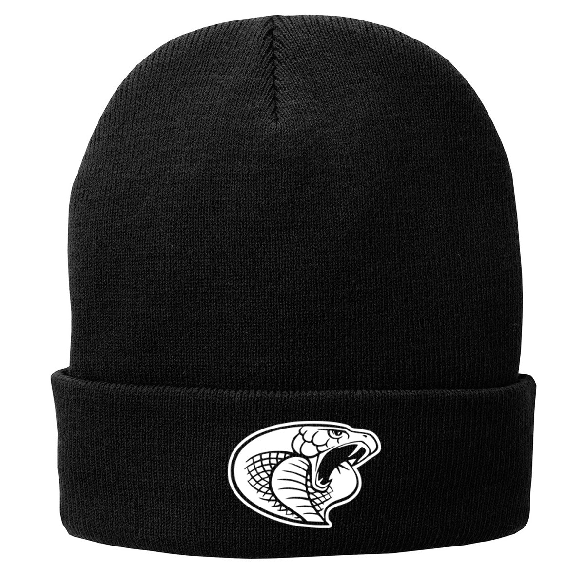 •Twiggs County - Cobra Head (White) - Fleece-Lined Knit Cap (CP90L)