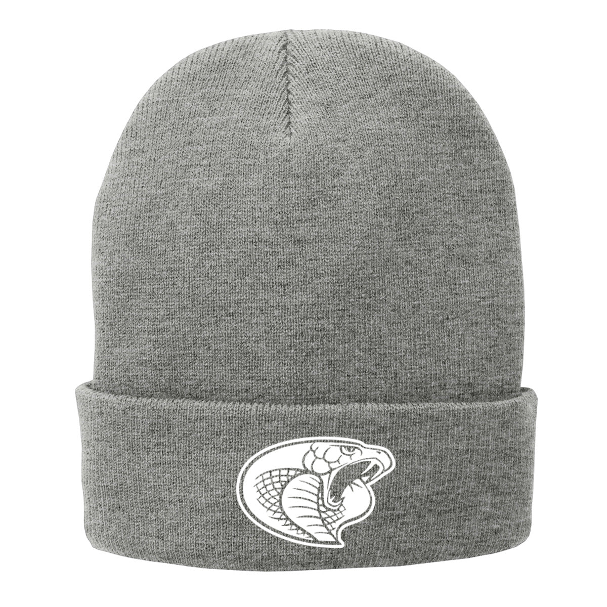 •Twiggs County - Cobra Head (White) - Fleece-Lined Knit Cap (CP90L)