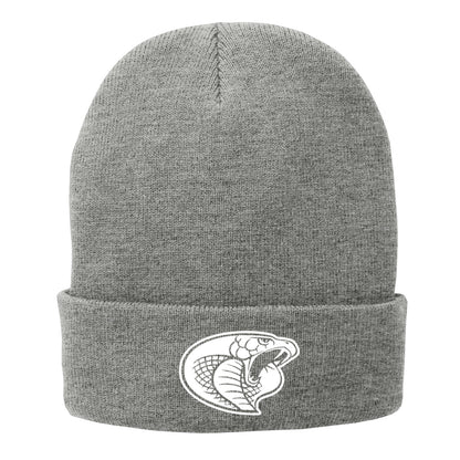 •Twiggs County - Cobra Head (White) - Fleece-Lined Knit Cap (CP90L)