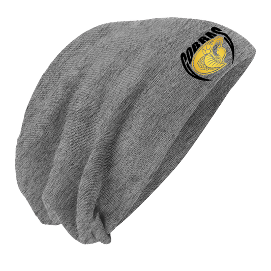 •Twiggs County - Cobras Pointed Cobra Head (Black/Gold) - Slouch Beanie (DT618)