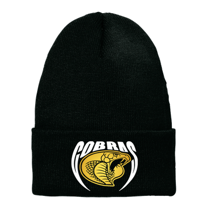 •Twiggs County - Cobras Pointed Cobra Head (White/Gold) - Chore Beanie (VL10)