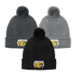 •Twiggs County - Cobras Pointed Cobra Head (White/Gold) - Cozy Pom Beanie (C978)