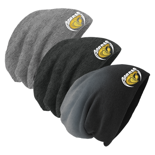 •Twiggs County - Cobras Pointed Cobra Head (White/Gold) - Slouch Beanie (DT618)