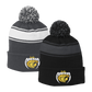 •Twiggs County - Lady Cobras Pointed Cobra Head (White/Gold) - Stripe Pom Pom Beanie (STC28)