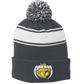 •Twiggs County - Lady Cobras Pointed Cobra Head (White/Gold) - Stripe Pom Pom Beanie (STC28)