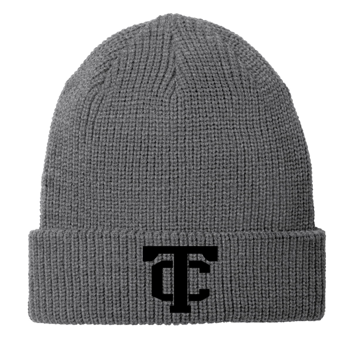 •Twiggs County - TC (Black) - Chunky Knit Beanie (C958)