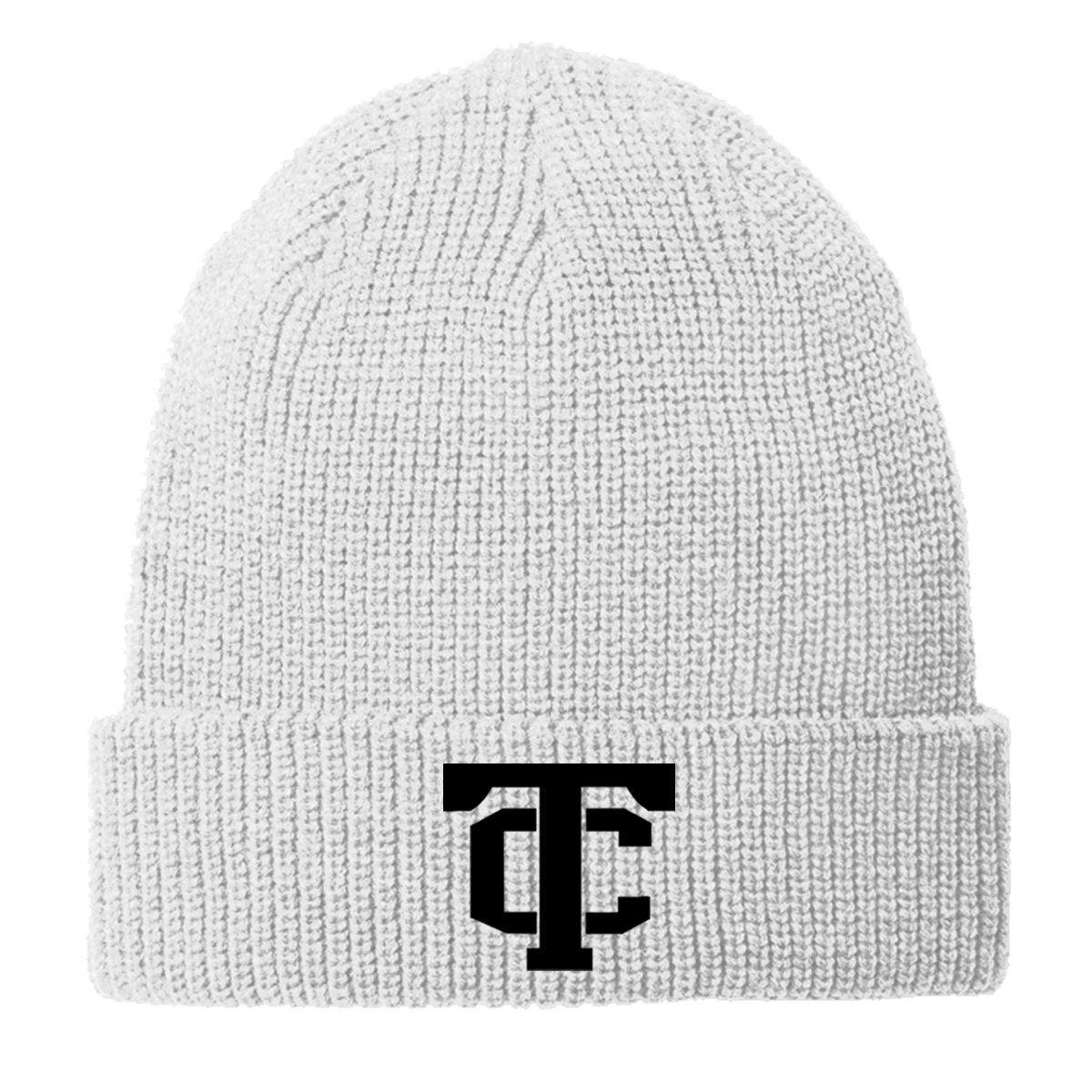 •Twiggs County - TC (Black) - Chunky Knit Beanie (C958)