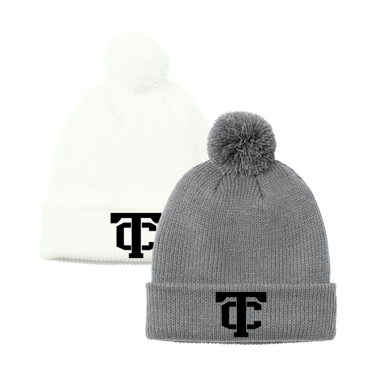 •Twiggs County - TC (Black) - Cozy Pom Beanie (C978)