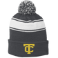 •Twiggs County - TC (Gold) - Stripe Pom Pom Beanie (STC28)