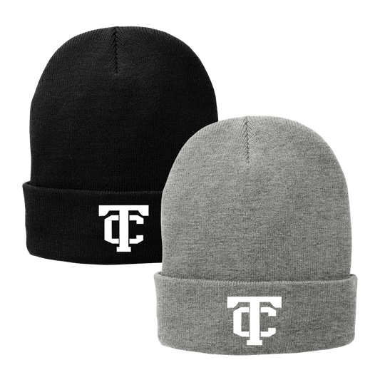 •Twiggs County - TC (White) - Fleece-Lined Knit Cap (CP90L)