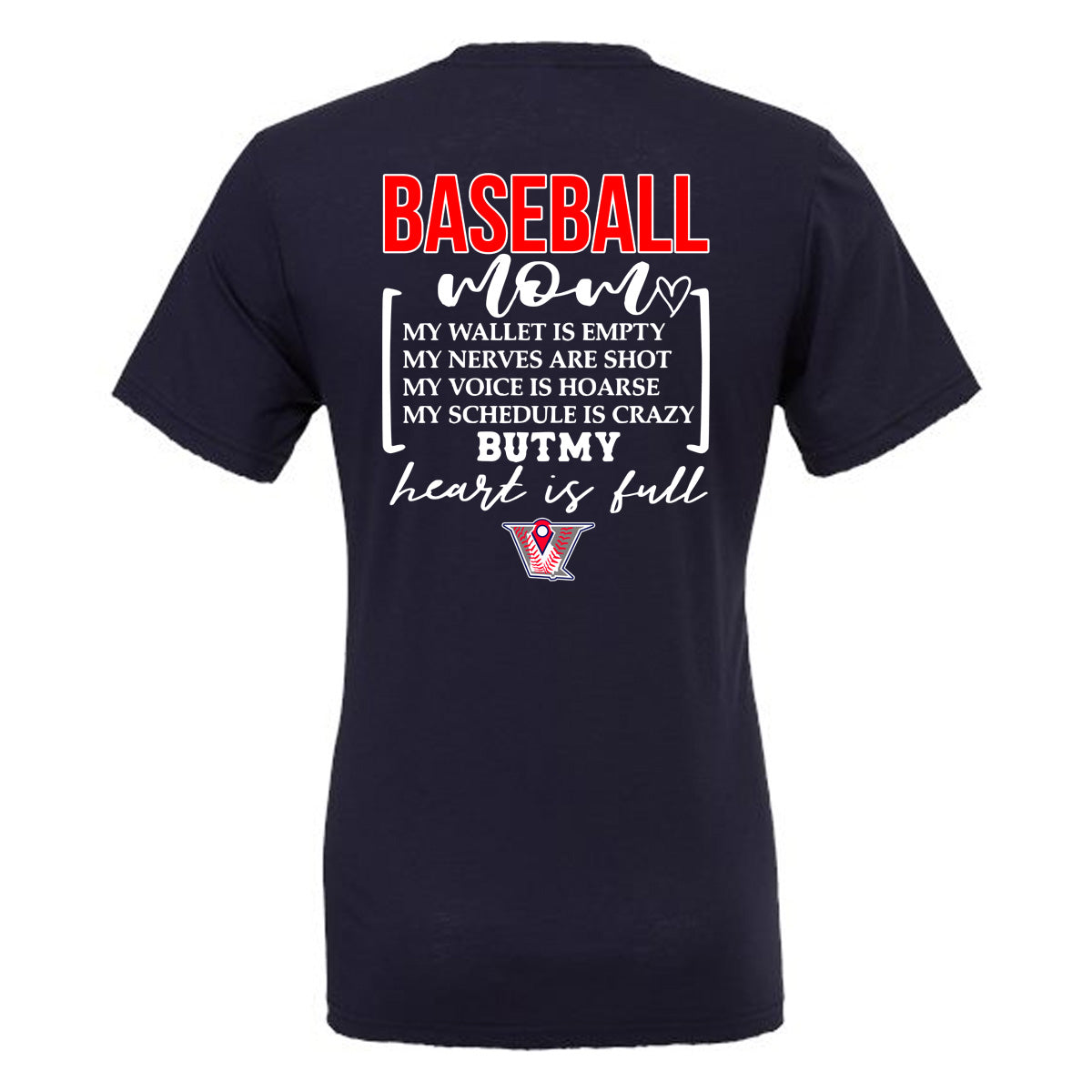 Velo BB - Baseball Mom My Wallet is Empty - Navy (Tee/DriFit/Hoodie/Sweatshirt) - Southern Grace Creations