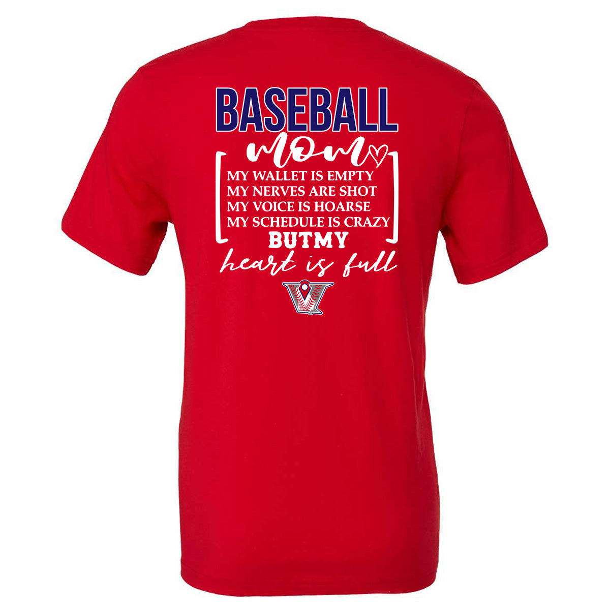 Velo BB - Baseball Mom My Wallet is Empty - Red (Tee/DriFit/Hoodie/Sweatshirt) - Southern Grace Creations