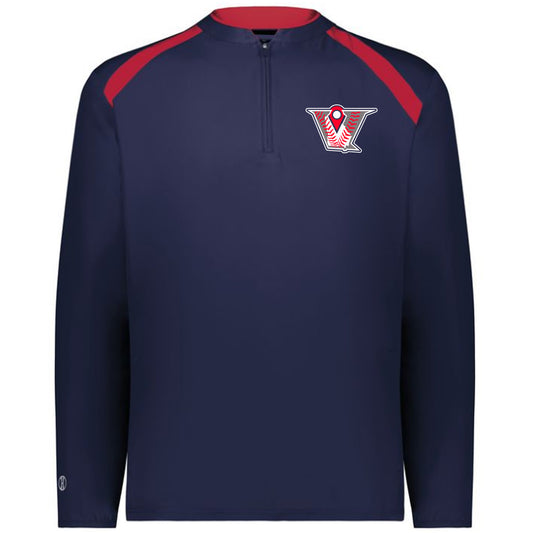 Velo BB - Clubhouse Longsleeves Cage Jacket with V Logo - Navy-Red - Southern Grace Creations