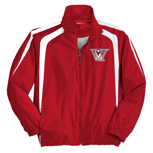 Velo BB - Colorblock Raglan Jacket with V Logo - Red - Southern Grace Creations