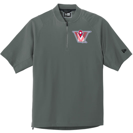 Velo BB - New Era Cage Short Sleeve 1-4-Zip Jacket with V Logo - Graphite - Southern Grace Creations