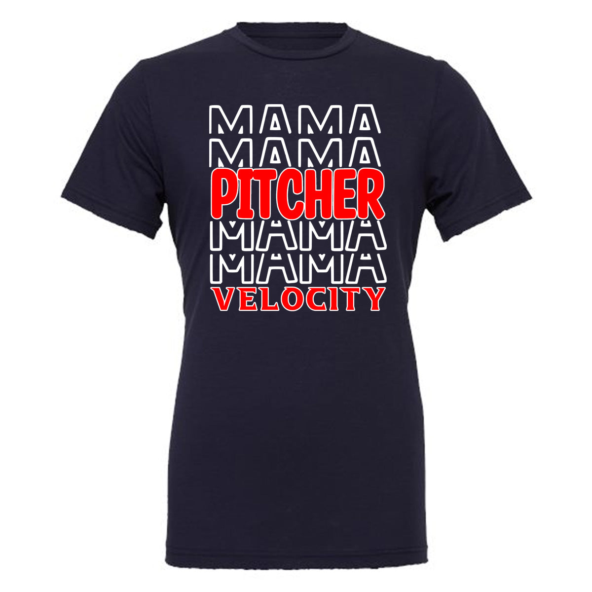 Velo BB - Pitcher Mama Velocity - Navy (Tee/DriFit/Hoodie/Sweatshirt) - Southern Grace Creations