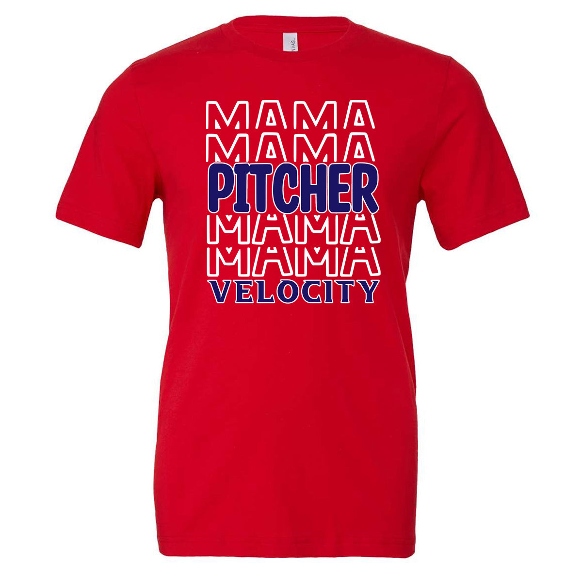 Velo BB - Pitcher Mama Velocity - Red (Tee/DriFit/Hoodie/Sweatshirt) - Southern Grace Creations