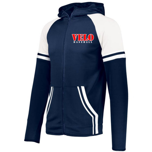 Velo BB - Retro Grade Jacket with VELO Baseball (Stencil Font) - Navy - Southern Grace Creations