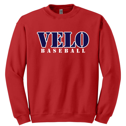 Velo BB - VELO Baseball (Stencil Font) - Red (Tee/DriFit/Hoodie/Sweatshirt) - Southern Grace Creations