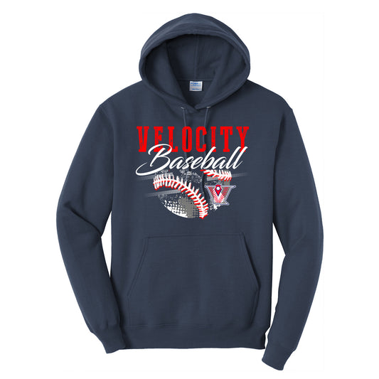 Velo BB - VELOCITY BASEBALL WITH BALL AND LOGO - Navy (Tee/DriFit/Hoodie/Sweatshirt) - Southern Grace Creations