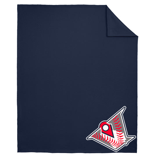 Velo BB - Velocity Baseball Logo Fleece Sweatshirt Blanket - Navy (BP78) - Southern Grace Creations
