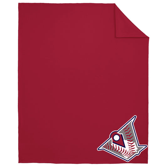 Velo BB - Velocity Baseball Logo Fleece Sweatshirt Blanket - Red (BP78) - Southern Grace Creations