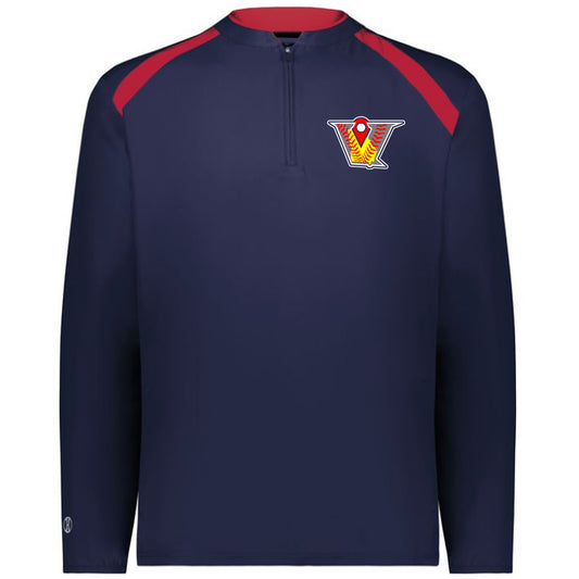 Velo FP - Clubhouse Longsleeves Cage Jacket with V Logo - Navy-Red - Southern Grace Creations