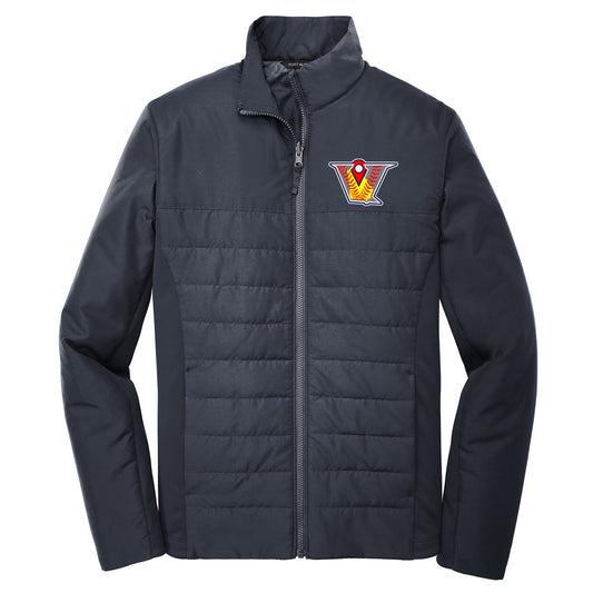 Velo FP - Collective Insulated Jacket with Velocity Fastpitch Logo - Navy (J902-L902) - Southern Grace Creations
