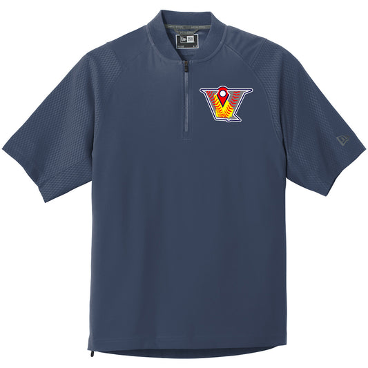 Velo FP - New Era Cage Short Sleeve 1-4-Zip Jacket with V Logo - Navy - Southern Grace Creations