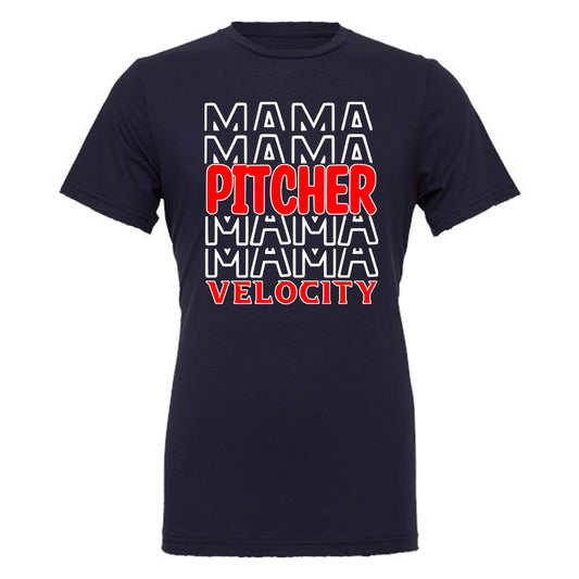 Velo FP - Pitcher Mama Velocity - Navy (Tee/DriFit/Hoodie/Sweatshirt) - Southern Grace Creations