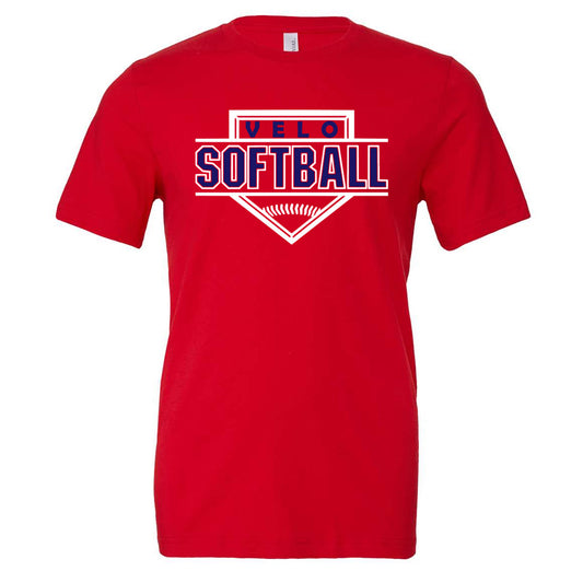 Velo FP - Softball Homeplate - Red (Tee/DriFit/Hoodie/Sweatshirt) - Southern Grace Creations