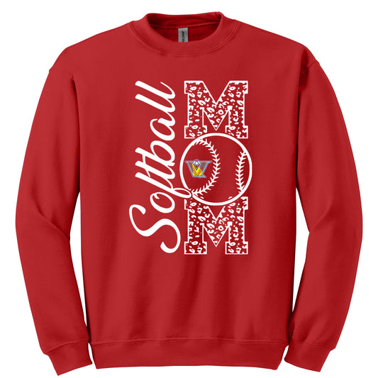 Velo FP - Softball Mom Leopard Letters - Red (Tee/DriFit/Hoodie/Sweatshirt) - Southern Grace Creations
