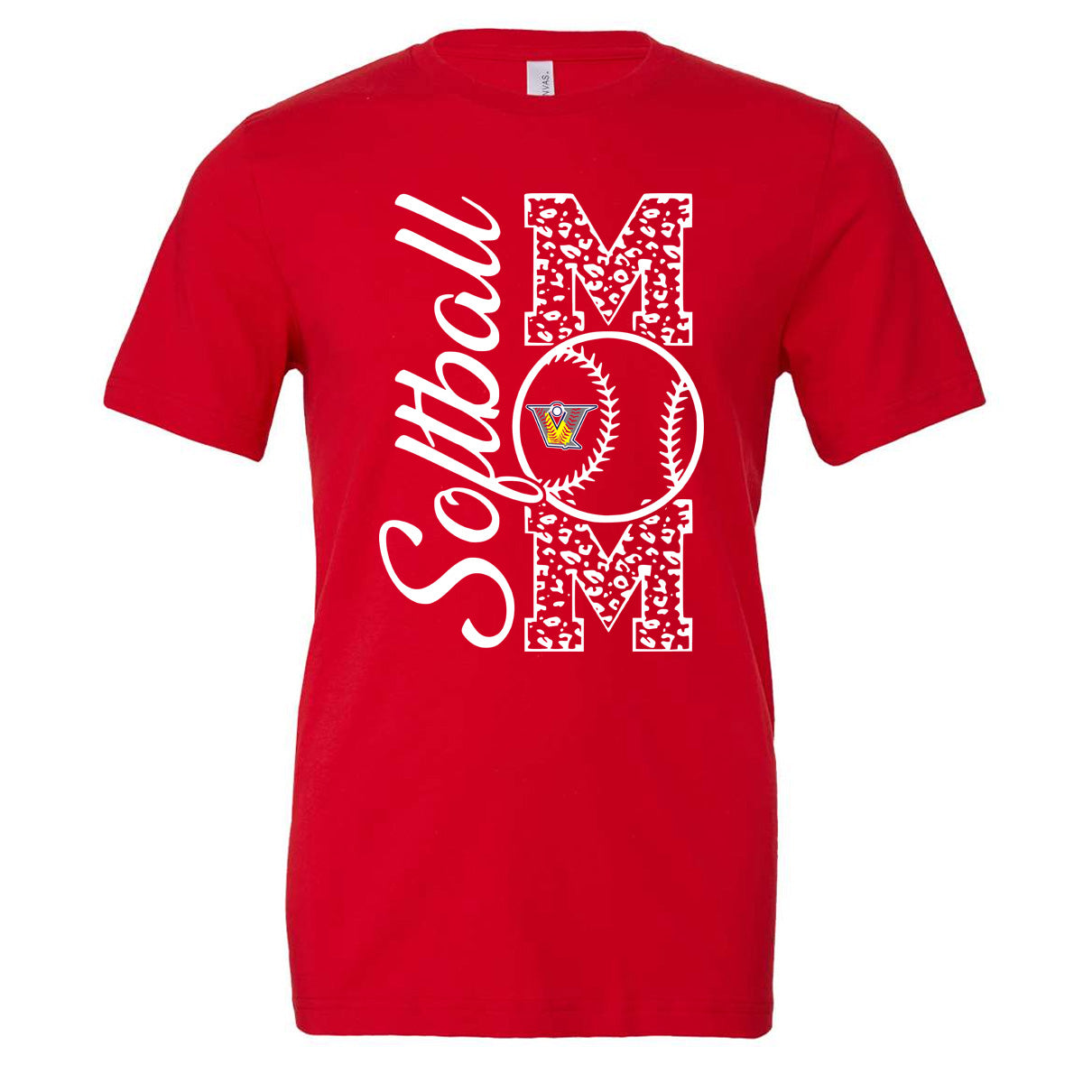 Velo FP - Softball Mom Leopard Letters - Red (Tee/DriFit/Hoodie/Sweatshirt) - Southern Grace Creations