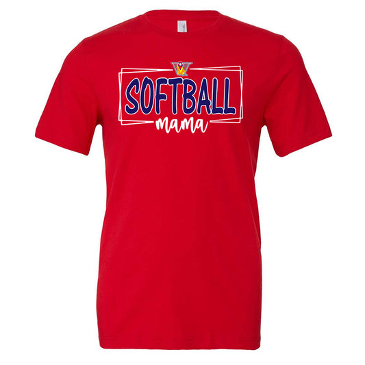 Velo FP - V Softball Mama Box - Red (Tee/Drifit/Hoodie/Sweatshirt) - Southern Grace Creations