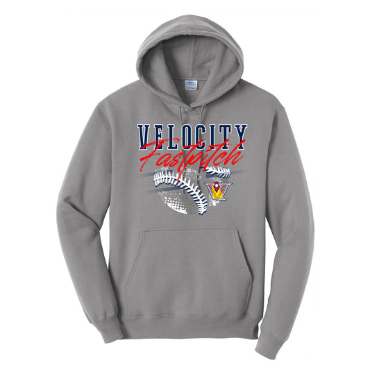 Velo FP - VELOCITY FASTPITCH WITH BALL AND LOGO - Storm (Tee/DriFit/Hoodie/Sweatshirt) - Southern Grace Creations