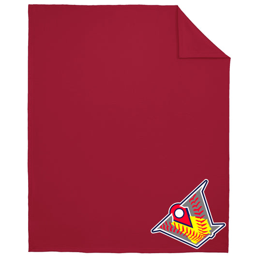 Velo FP - Velocity Fastpitch Logo Fleece Sweatshirt Blanket - Red (BP78) - Southern Grace Creations