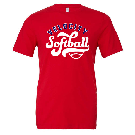 Velo FP - Velocity Softball Bubble Script - Red (Tee/Drifit/Hoodie/Sweatshirt) - Southern Grace Creations
